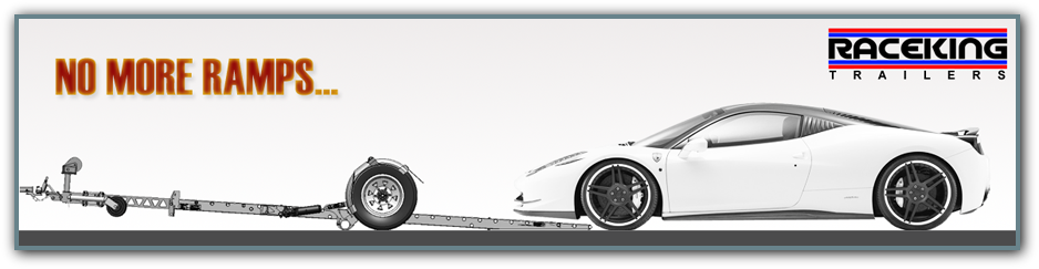 RaceKing Car Trailers lower to the ground for safe loading without tilting or ramps.